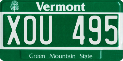 VT license plate XOU495