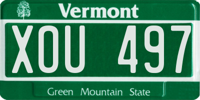VT license plate XOU497