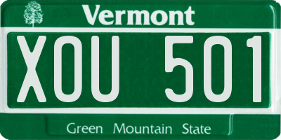 VT license plate XOU501