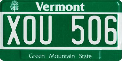 VT license plate XOU506