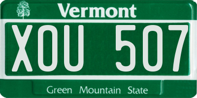 VT license plate XOU507