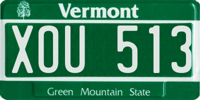 VT license plate XOU513