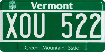 VT license plate XOU522