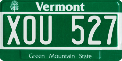VT license plate XOU527
