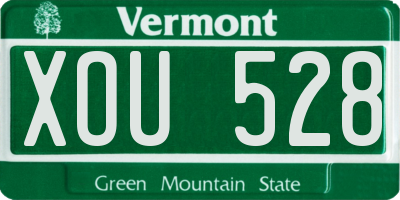 VT license plate XOU528