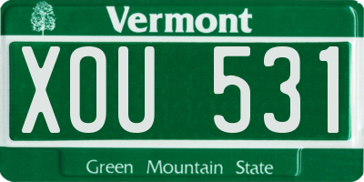 VT license plate XOU531
