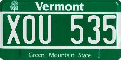 VT license plate XOU535