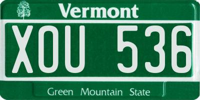 VT license plate XOU536