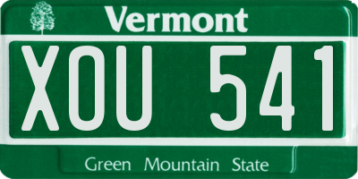 VT license plate XOU541