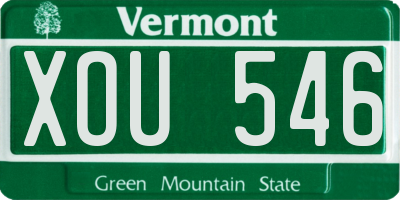 VT license plate XOU546