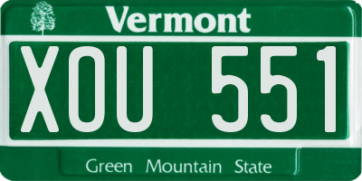 VT license plate XOU551