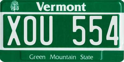 VT license plate XOU554