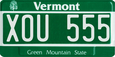 VT license plate XOU555