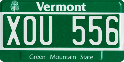 VT license plate XOU556