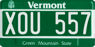 VT license plate XOU557