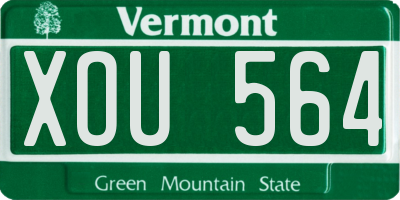 VT license plate XOU564