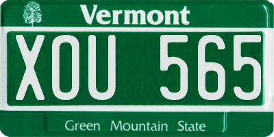 VT license plate XOU565