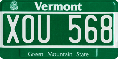 VT license plate XOU568