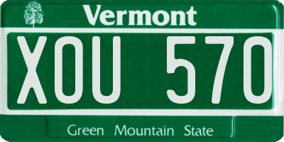 VT license plate XOU570
