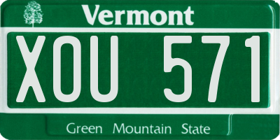 VT license plate XOU571