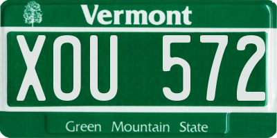 VT license plate XOU572