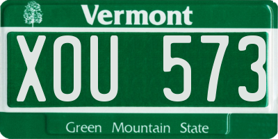 VT license plate XOU573
