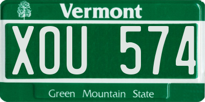 VT license plate XOU574