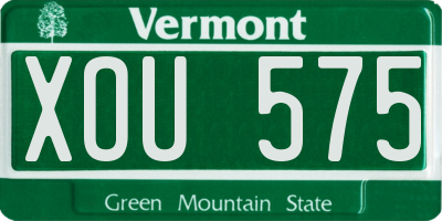 VT license plate XOU575