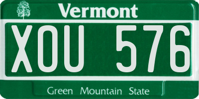 VT license plate XOU576
