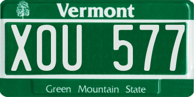 VT license plate XOU577