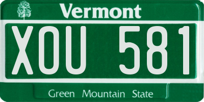 VT license plate XOU581