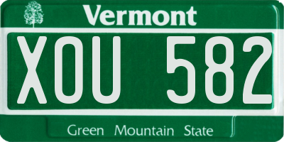 VT license plate XOU582
