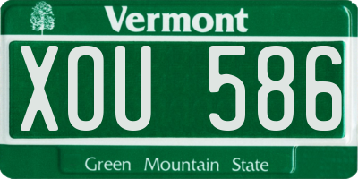VT license plate XOU586
