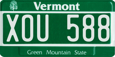 VT license plate XOU588