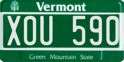 VT license plate XOU590