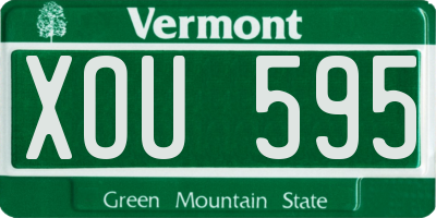 VT license plate XOU595