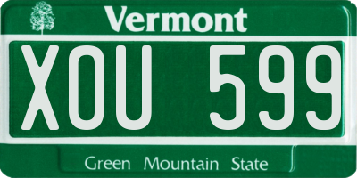 VT license plate XOU599