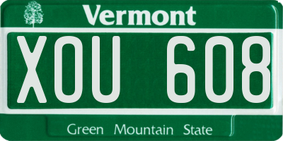 VT license plate XOU608