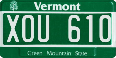 VT license plate XOU610