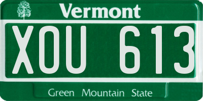 VT license plate XOU613