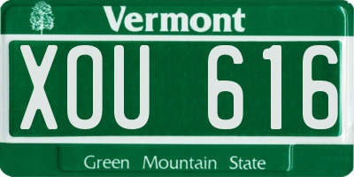 VT license plate XOU616