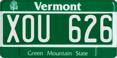 VT license plate XOU626