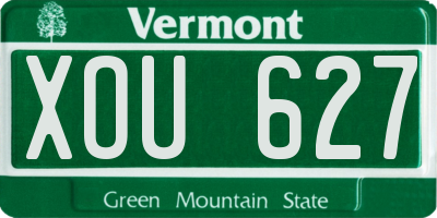 VT license plate XOU627