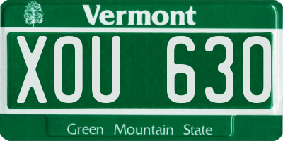 VT license plate XOU630