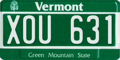 VT license plate XOU631