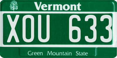 VT license plate XOU633