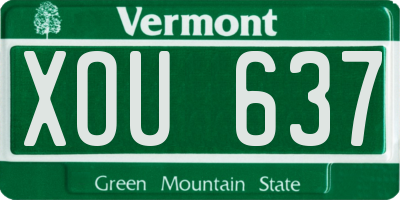 VT license plate XOU637