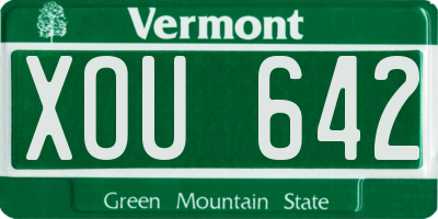 VT license plate XOU642