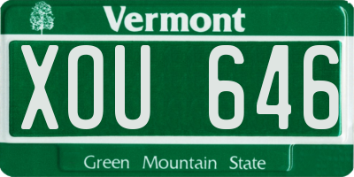 VT license plate XOU646