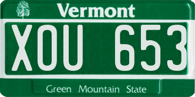 VT license plate XOU653